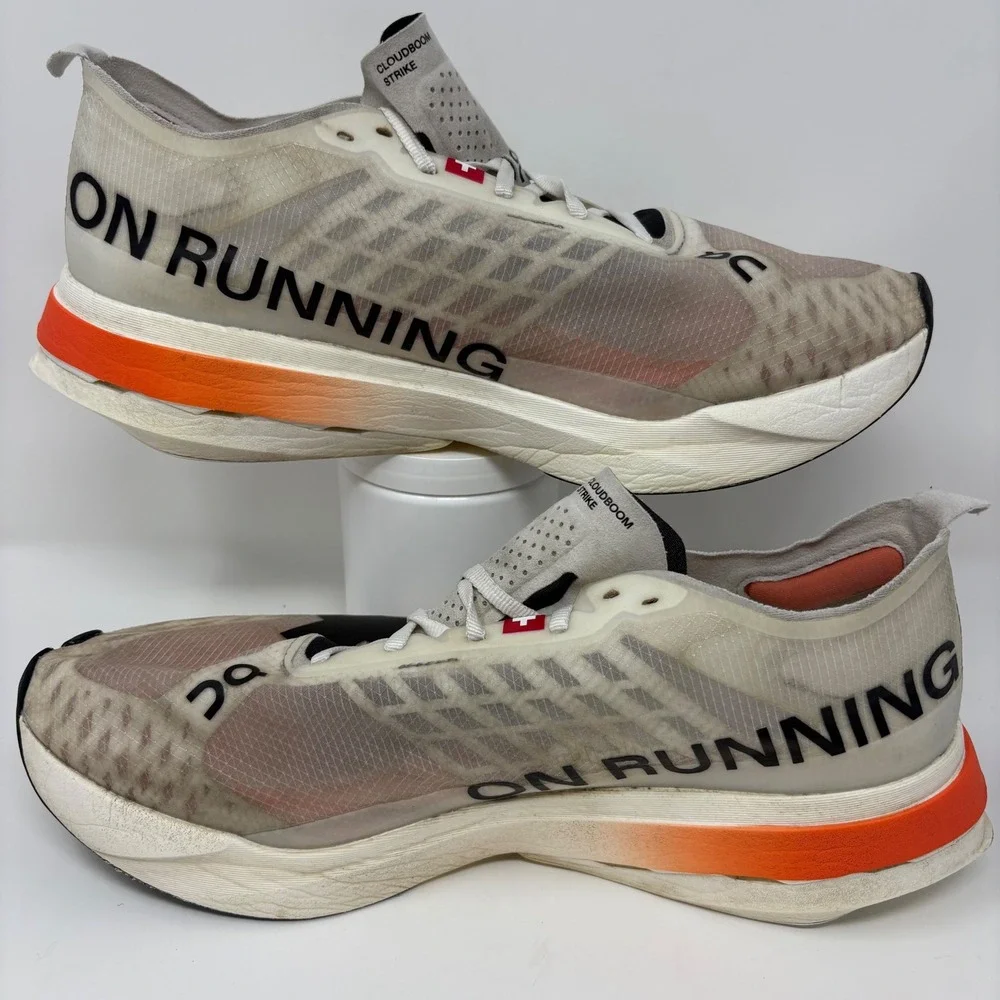 On Cloudboom Strike Men's Size 11.5 White Orange Running Shoe 3ME30480462